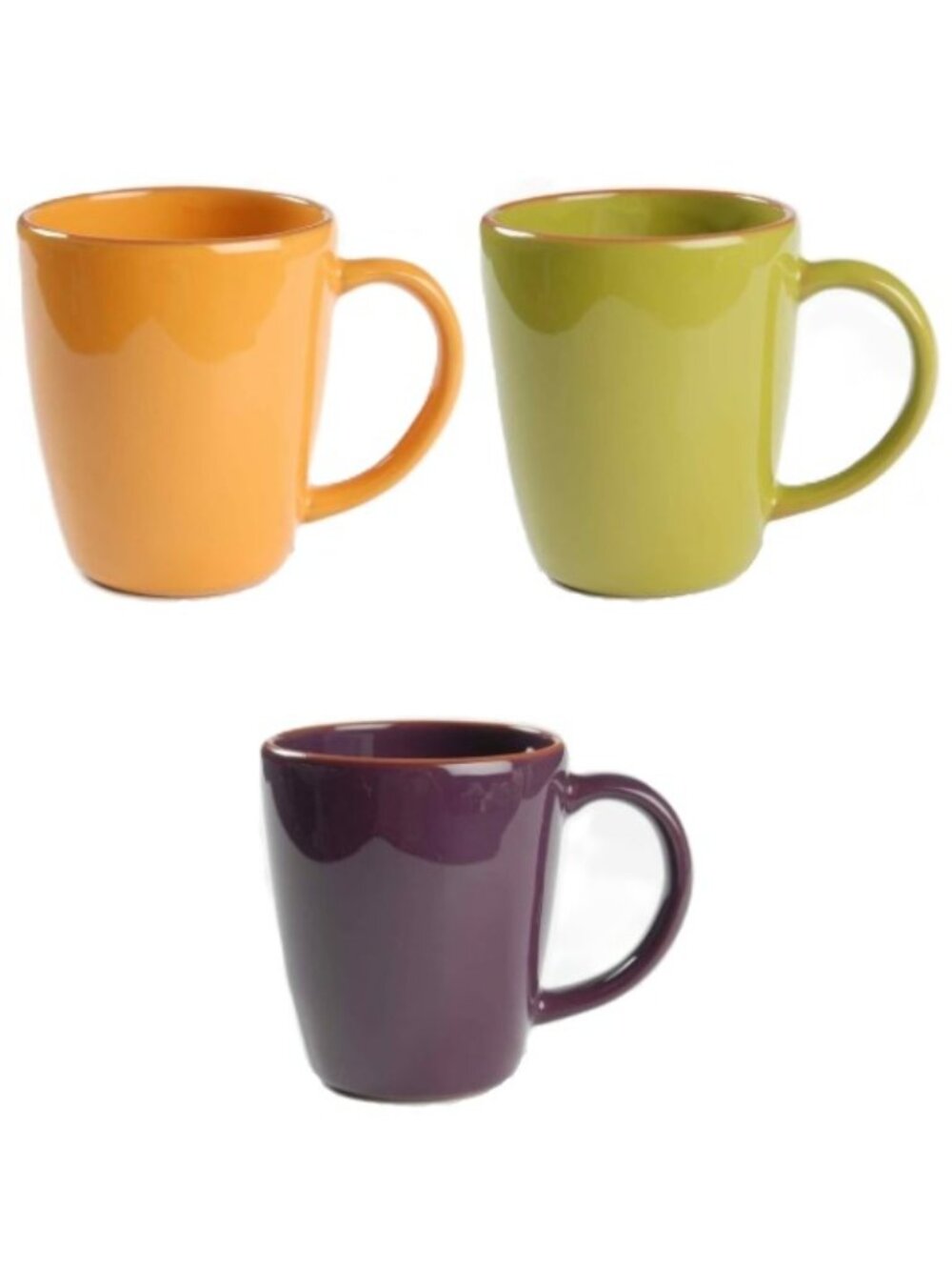 𝗕𝗢𝗕𝗕𝗬 𝗙𝗟𝗔𝗬 𝗣𝗟𝗔𝗡𝗖𝗛𝗔 Stoneware Mugs Green/Purple/Yellow (Set of 3)